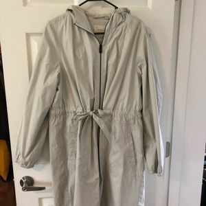 Rain jacket with hood and waist tie, excellent condition, size L